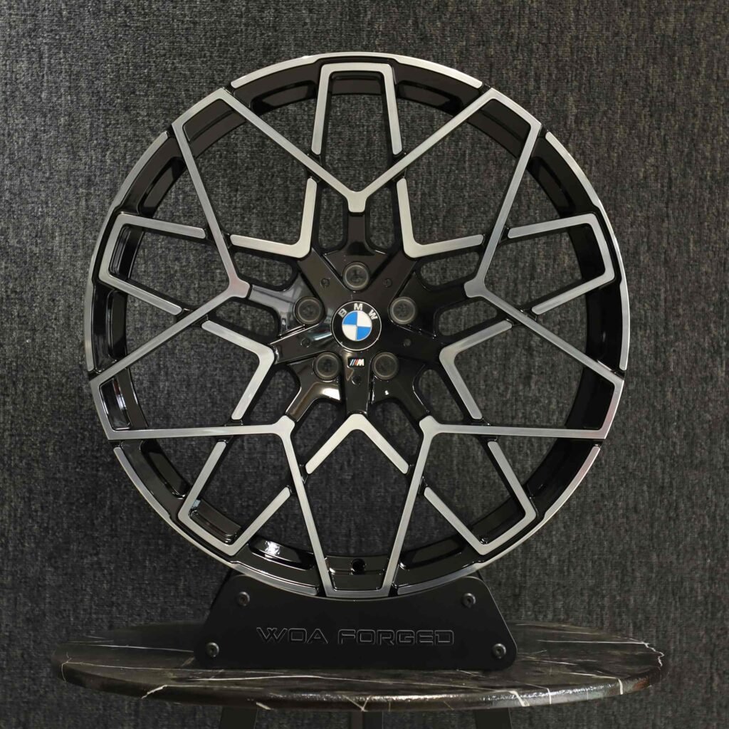BMW M3 G80 wheels – Matte Silver Cross-Spoke Machined Face (BMW OEM-Style), front view