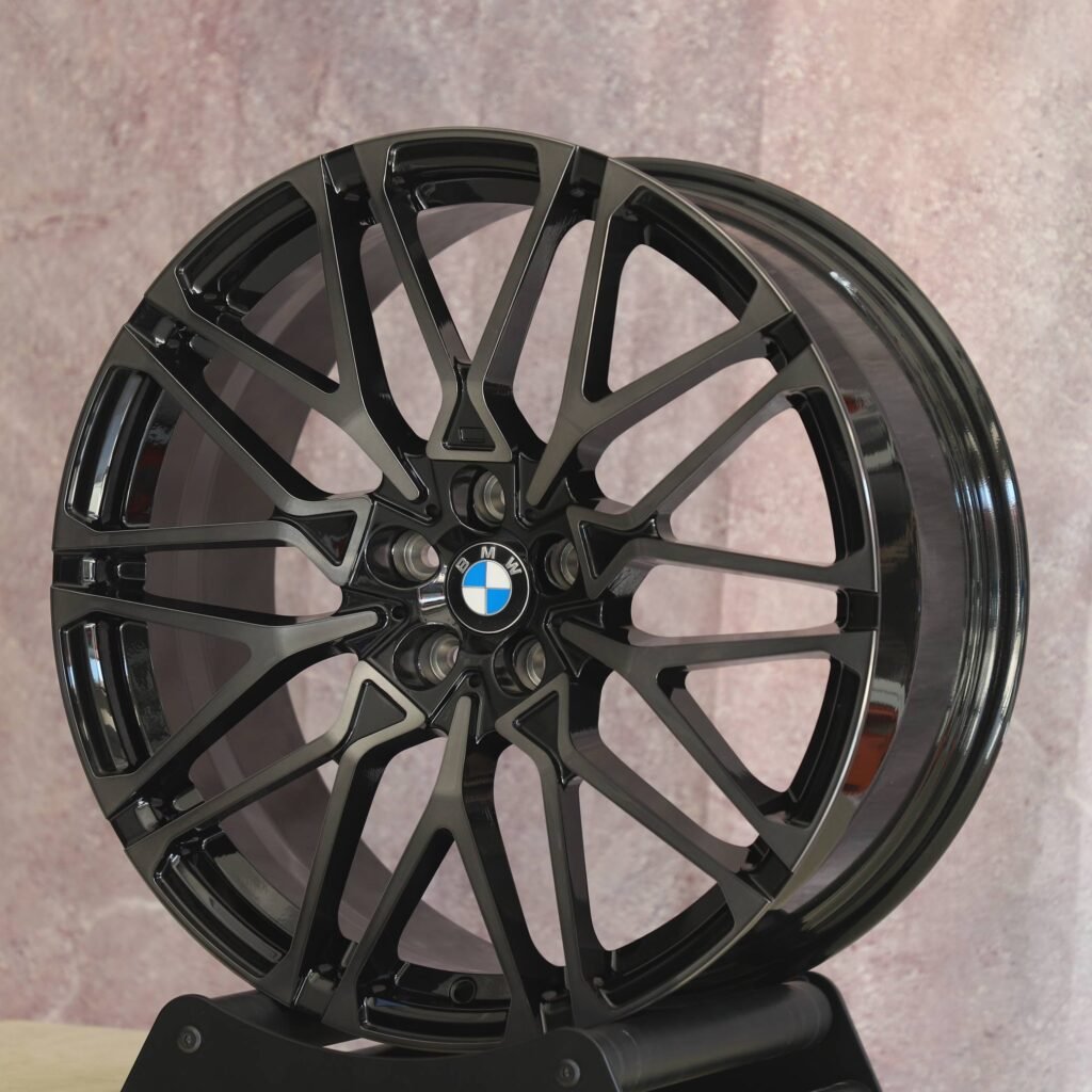 5x120 wheels – Matte Silver Split-Spoke Machined Face (BMW Style 826M), side view