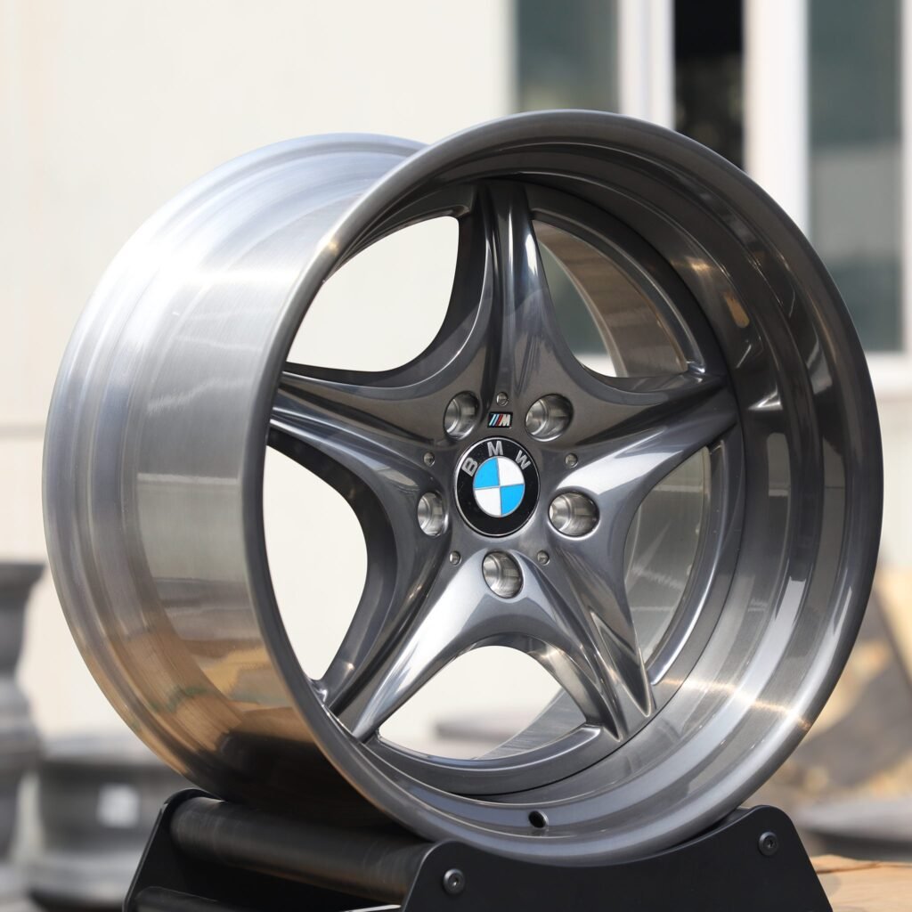 5x120 wheels – Metallic Gray 2-Piece 5-Star Spoke Deep Lip, side view