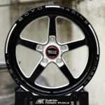 Boyd Racing-Style Gloss Black / Mirror Milled 5-Spoke Forged Drag Racing Wheels – Ford Mustang / Corvette C7 Fitment (5-Lug)