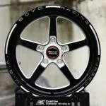 Boyd Racing-Style Gloss Black / Mirror Milled 5-Spoke Forged Drag Racing Wheels – Ford Mustang / Corvette C7 Fitment (5-Lug)