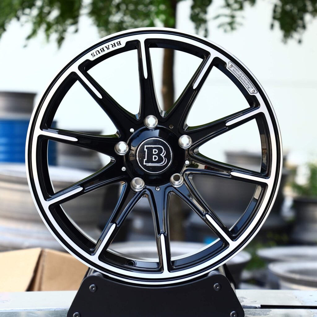 Brabus Gloss Black 10-Spoke Machined Lip Forged Wheels - Mercedes-Benz G-Class / Mercedes-Benz GLE Fitment (5-Lug) Monoblock forged wheel