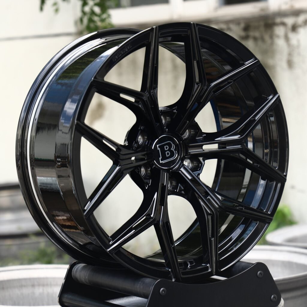 Mercedes-Benz S-Class wheels – Brabus Gloss Black 6 Y-Spoke Side-Milled, angled view