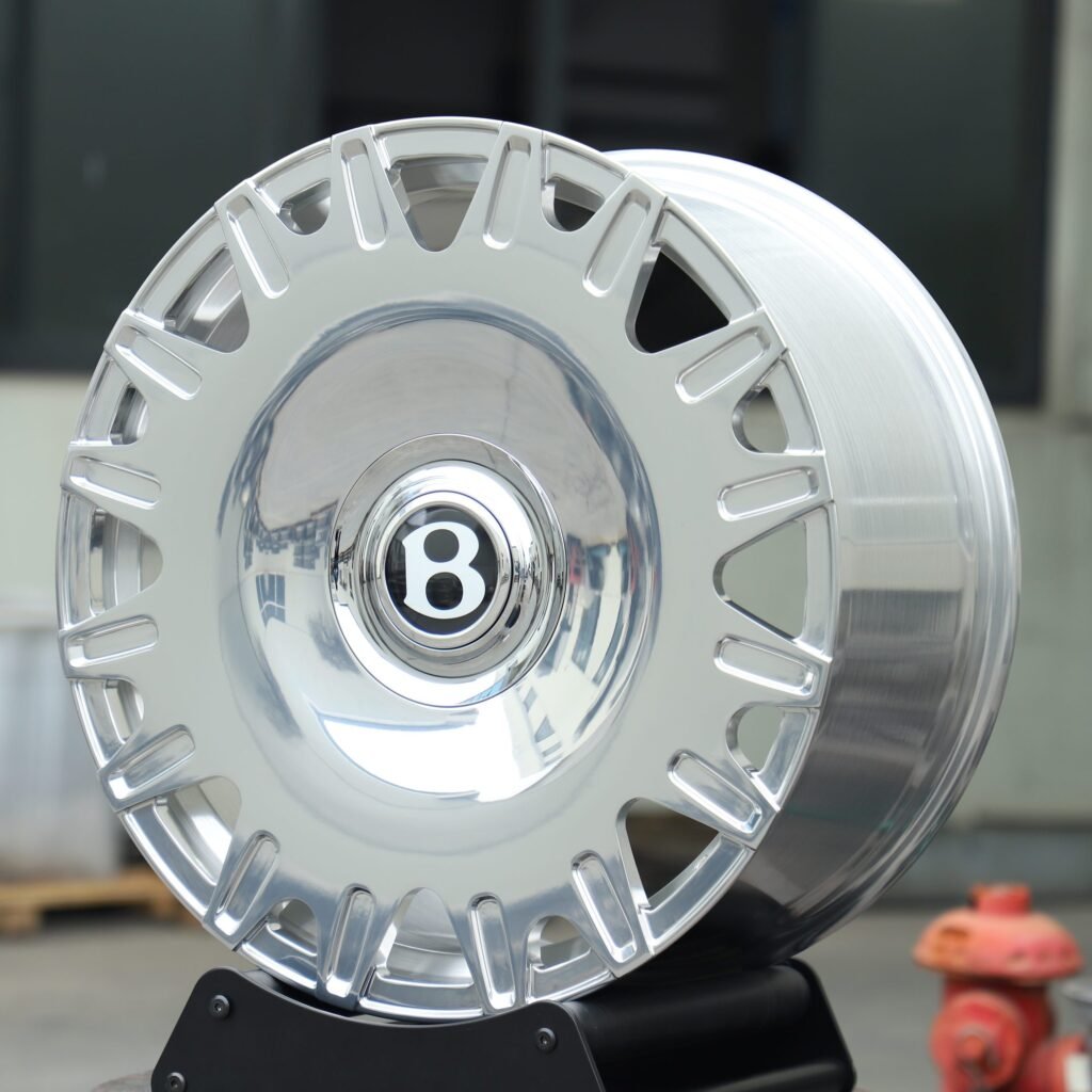5x130 wheels – Gloss Black Full-Face (Bentley OEM-Style), side view