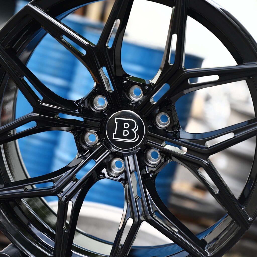 Brabus Gloss Black Multi-Spoke Forged Wheels - Mercedes-Benz E-Class / Mercedes-Benz S-Class Fitment (5-Lug) Monoblock forged wheel
