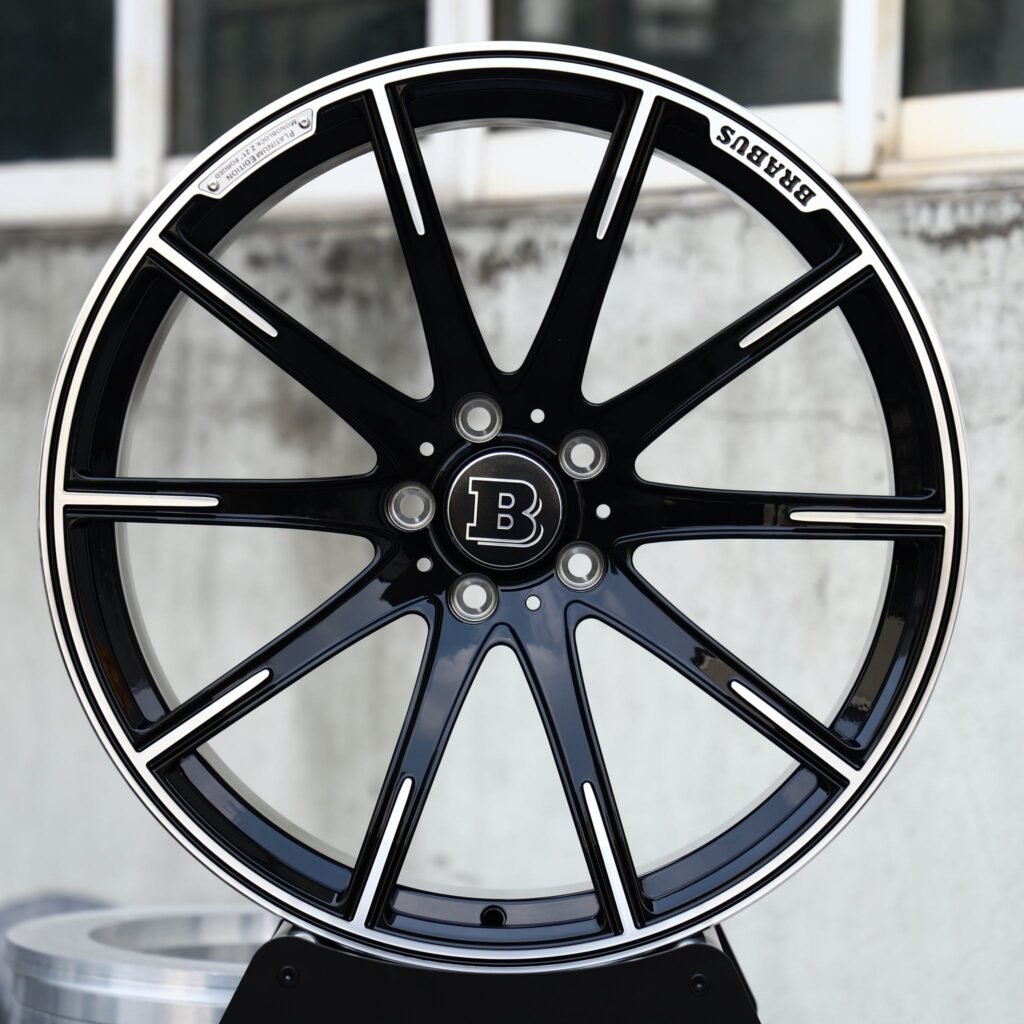 Mercedes-Benz G-Class W463 wheels – Gloss Black Machined 10-Spoke (Brabus-Style), front view