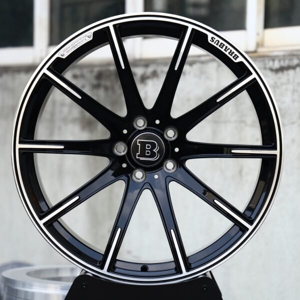 Mercedes-Benz G-Class W463 wheels – Gloss Black Machined 10-Spoke (Brabus-Style), front view