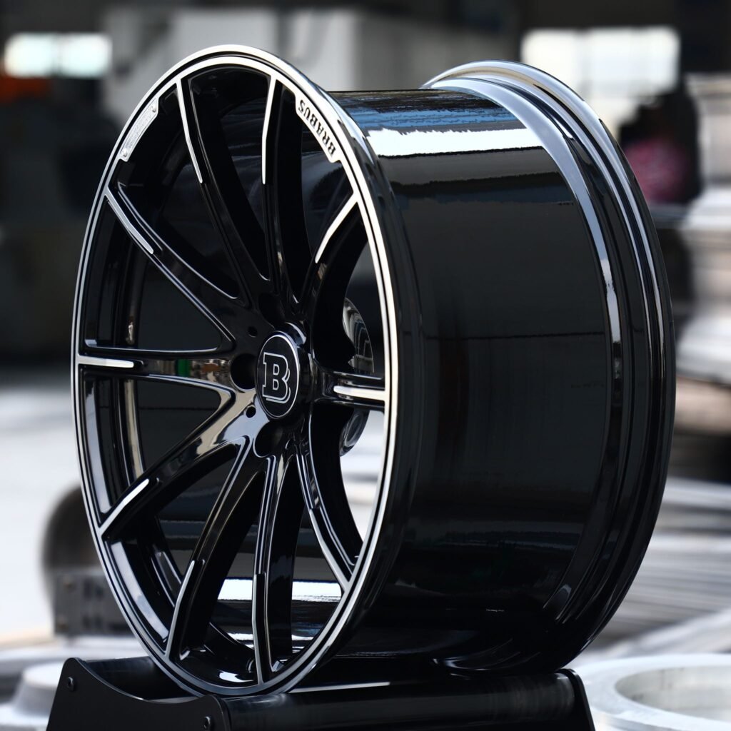 Mercedes-Benz E-Class W213 wheels – Gloss Black Machined 10-Spoke (Brabus-Style), lip and barrel detail