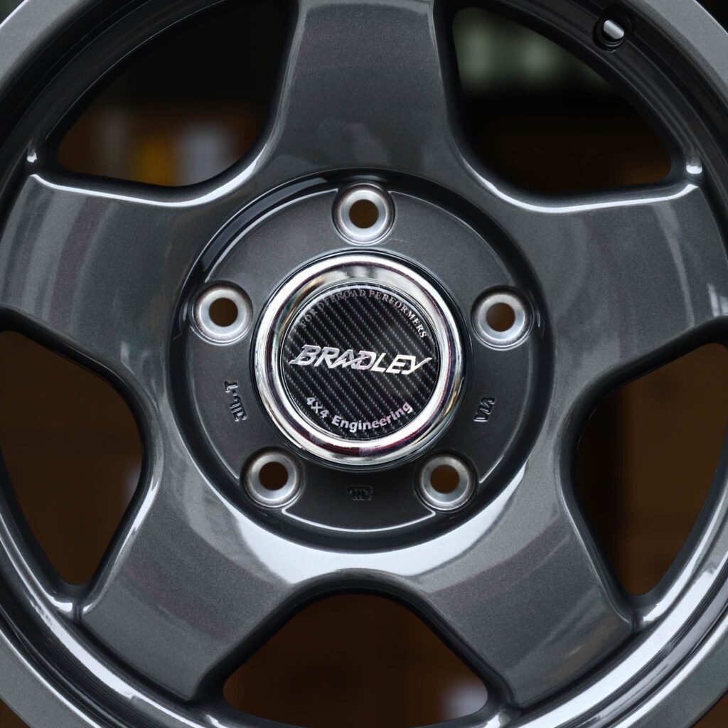Jeep Gladiator wheels – Gunmetal 5-Spoke (Bradley-Style), lip and barrel detail