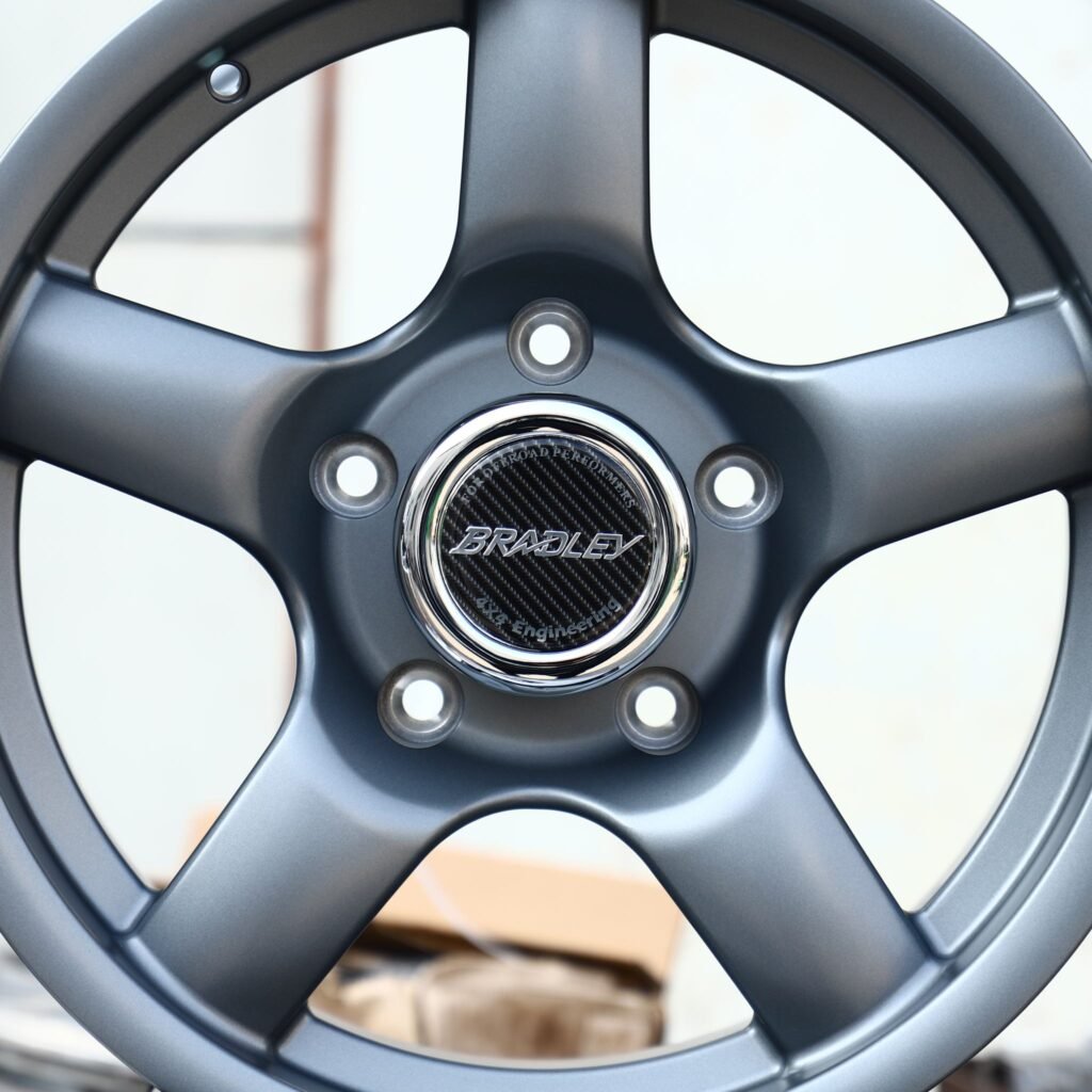 Jeep Gladiator wheels – Gunmetal 5-Spoke (Bradley-Style), lip and barrel detail