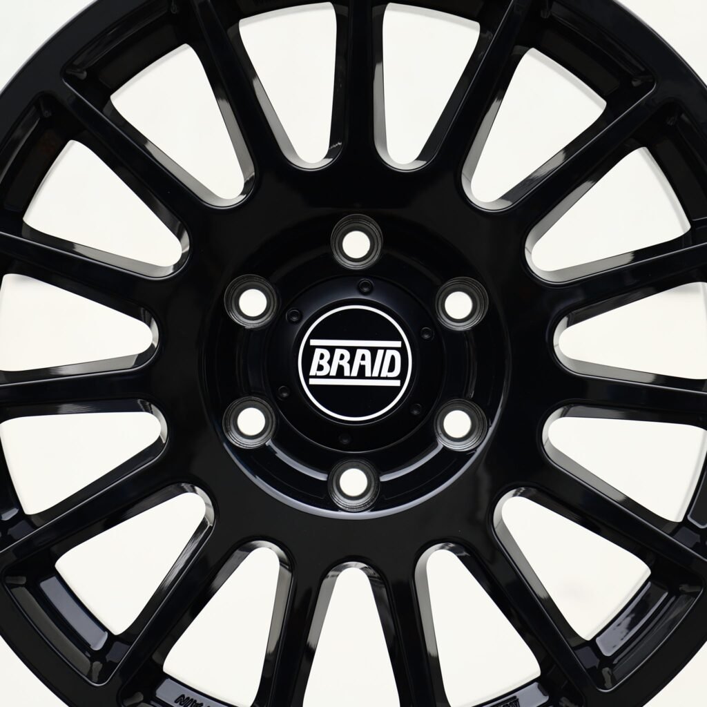 Ford F-150 wheels – Gloss Black Multi-Spoke (Braid-Style), angled view