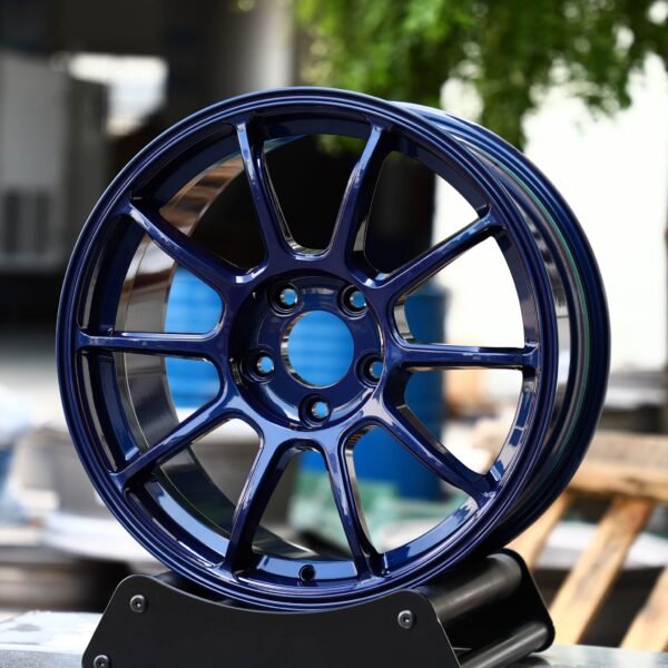 Porsche 911 wheels – Bright Blue 10-Spoke, front view