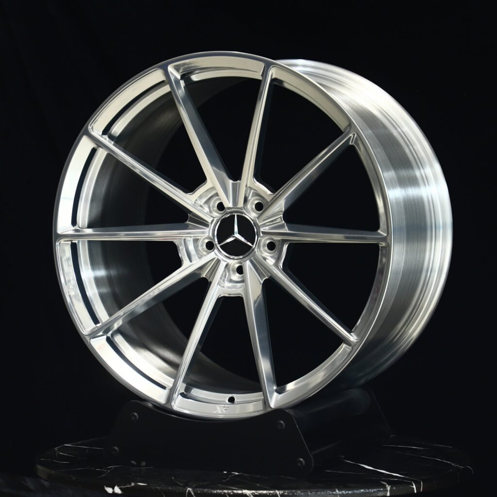 5x100 wheels – Bright Silver 10-Spoke, side view