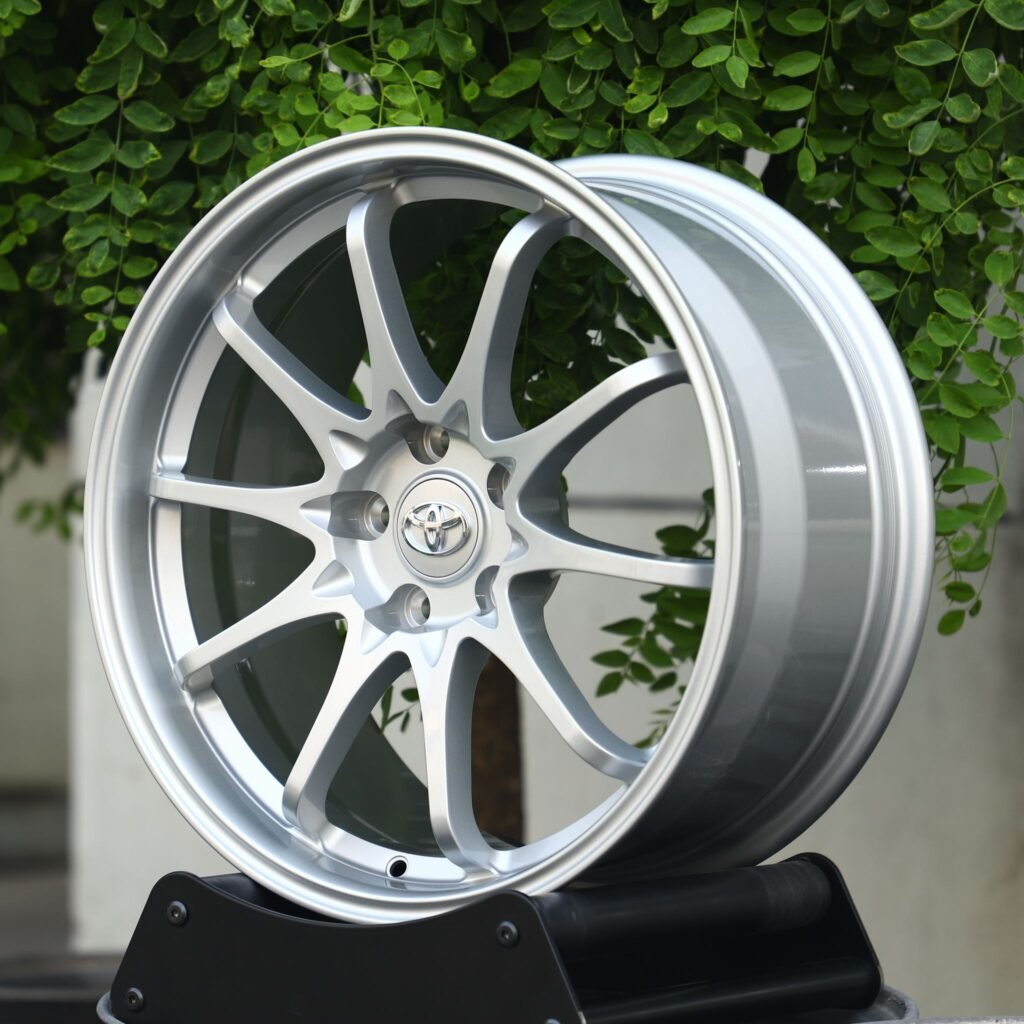 Toyota Supra wheels – Bright Silver 10-Spoke, angled view