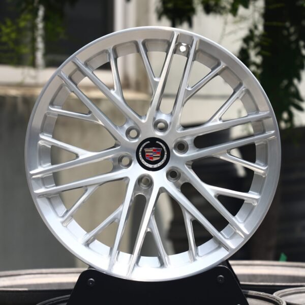 Cadillac CT5 wheels – Bright Silver 10 Y-Spoke (Cadillac OEM-Style), front view