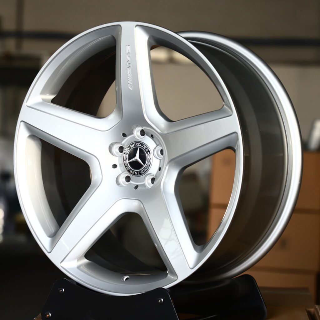 Mercedes-Benz S-Class wheels – Bright Silver 5-Spoke, angled view