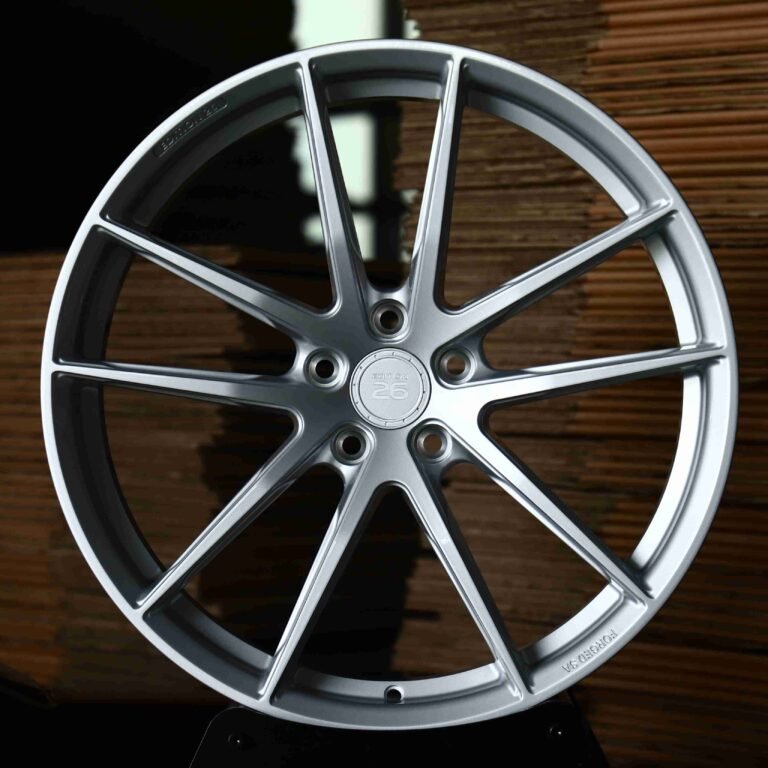 Porsche 911 wheels – Bright Silver 5 V-Spoke, front view