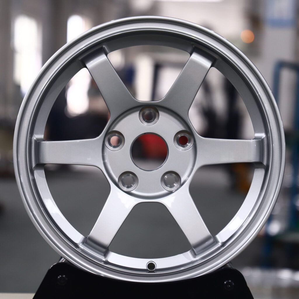 Honda S2000 wheels – Bright Silver 6-Spoke Deep Lip, front view