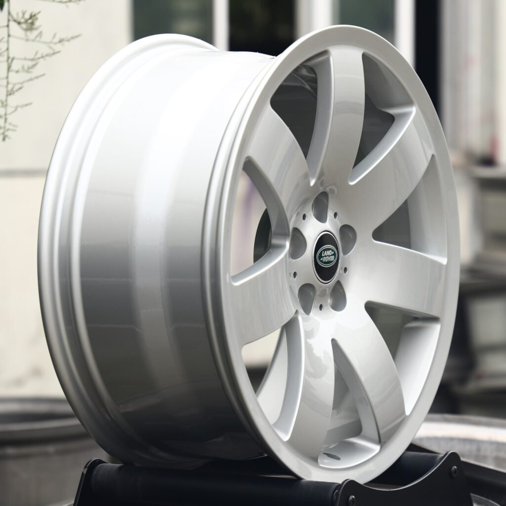 5x120 wheels – Bright Silver 6-Spoke, side view