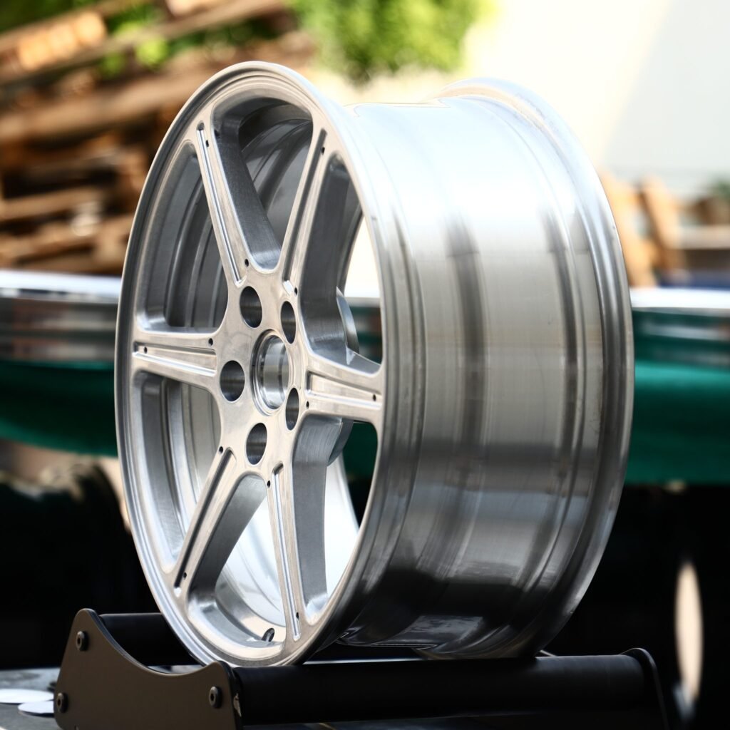 5x130 wheels – Bright Silver 6-Spoke, side view