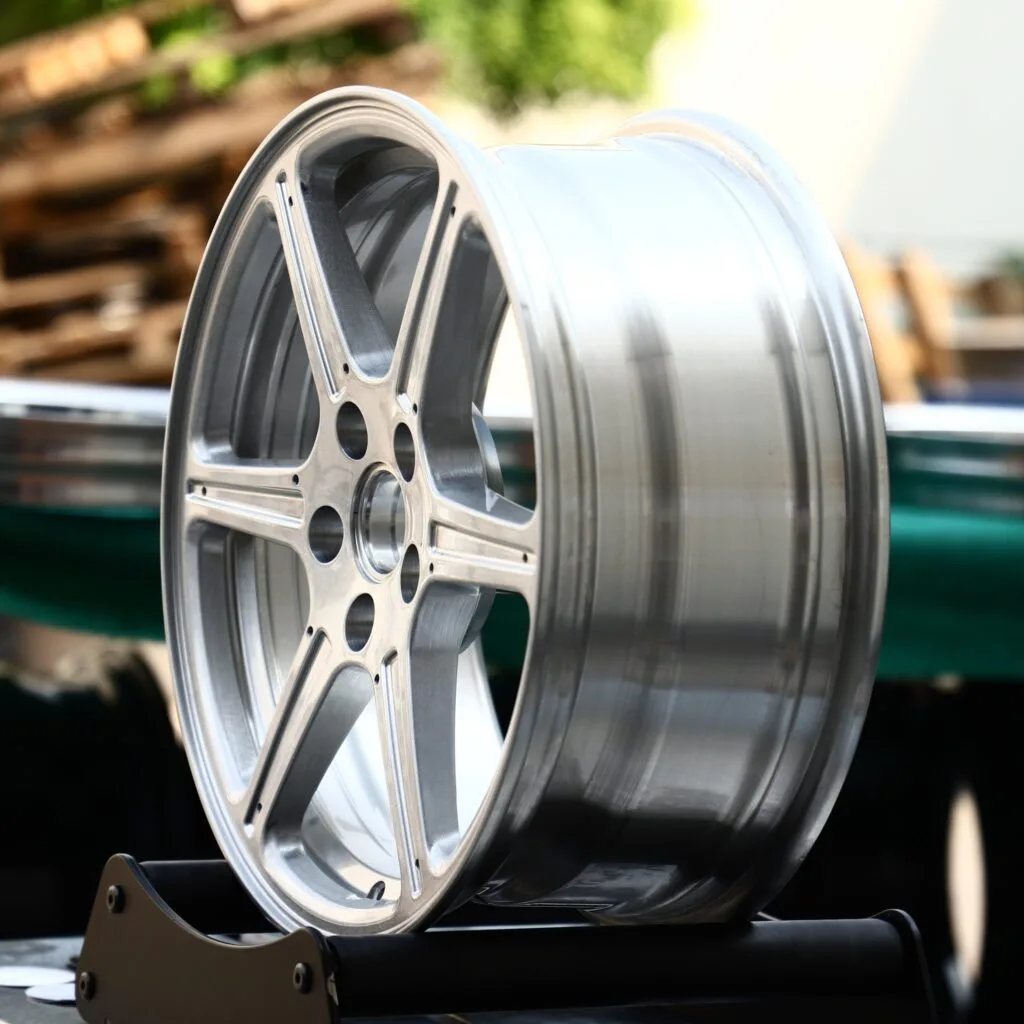5x130 wheels – Bright Silver 6-Spoke, side view