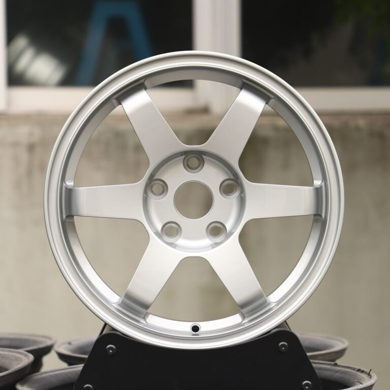 Porsche 911 wheels – Bright Silver 6-Spoke, front view