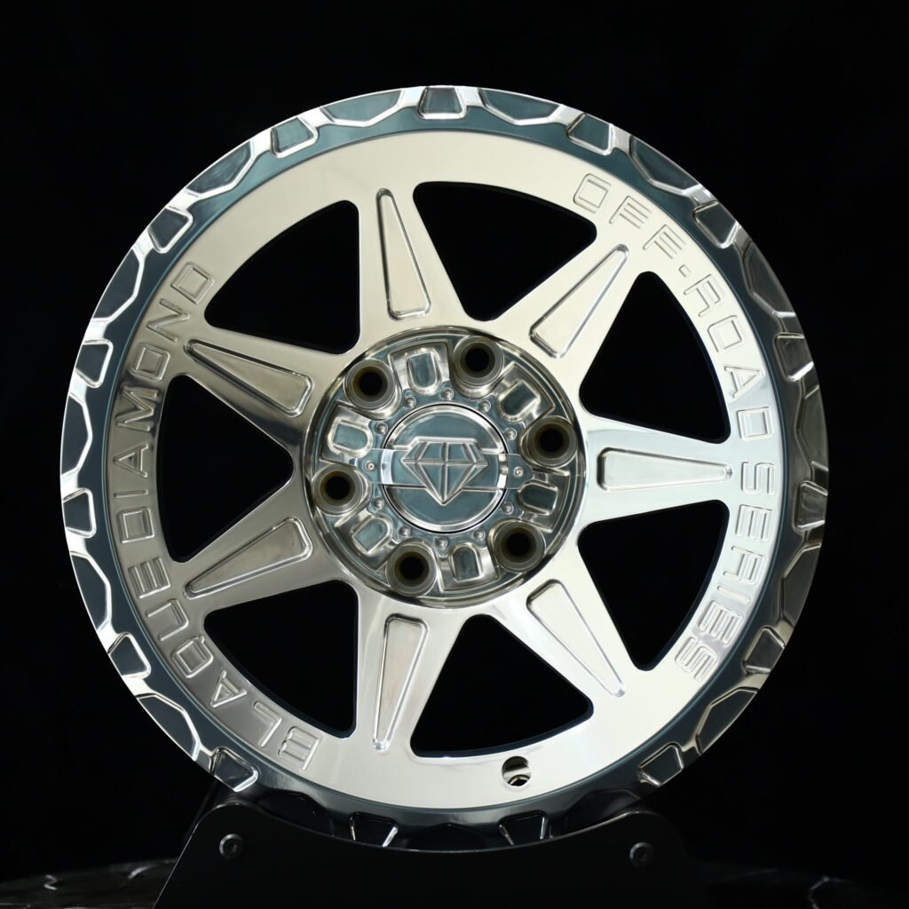 Jeep Wrangler wheels – Bright Silver 7-Spoke, front view