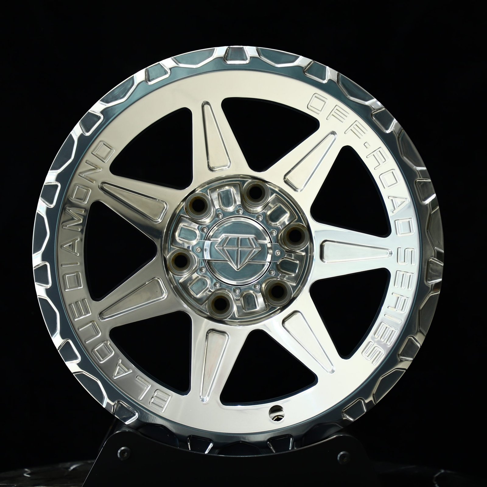 Jeep Wrangler wheels – Bright Silver 7-Spoke, front view