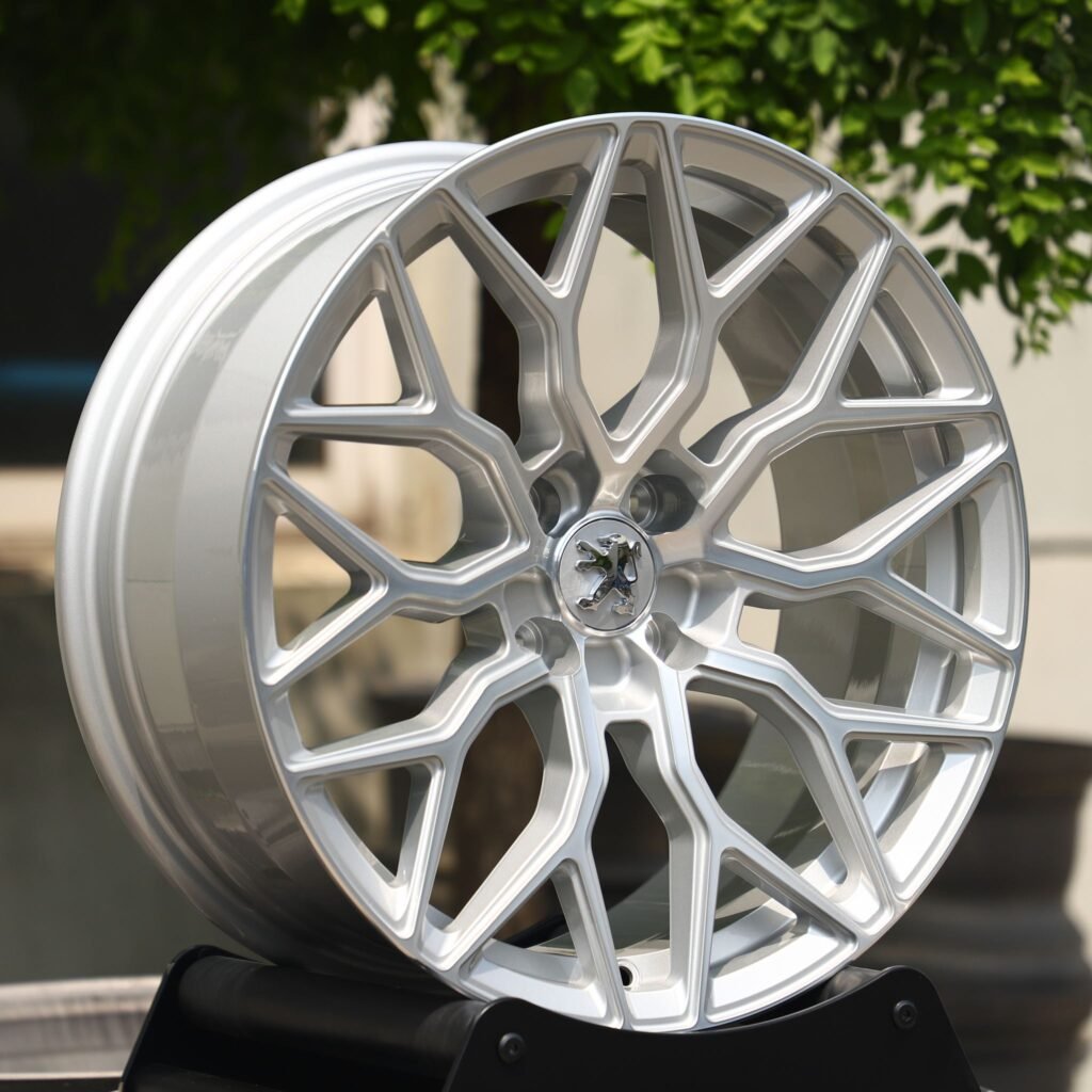 5x108 wheels – Bright Silver Custom (Peugeot OEM-Style), side view