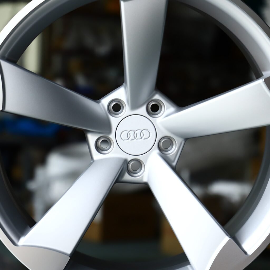 Audi RS3 8Y wheels – Bright Silver Directional Milled, lip and barrel detail