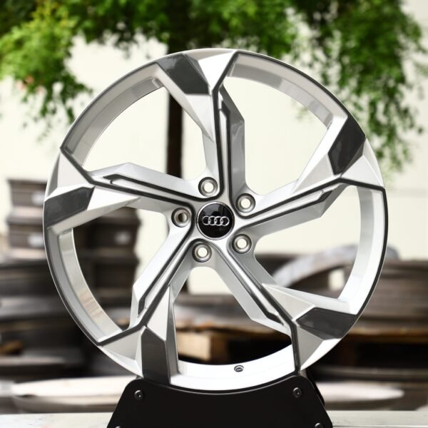 Audi A4 wheels – Silver Turbine Directional Milled, front view