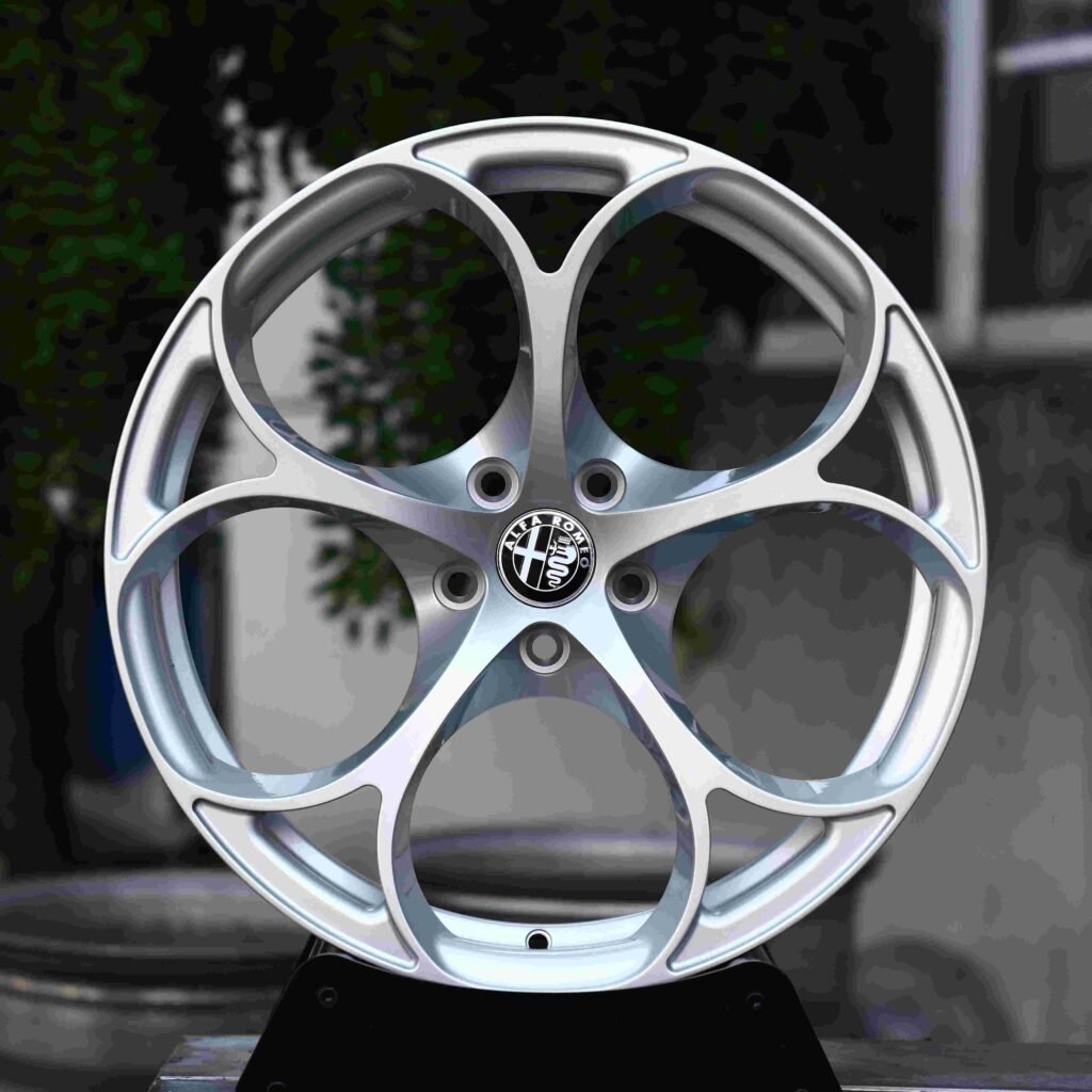 Bright Silver Forged Wheels - Alfa Romeo Giulia / Alfa Romeo Stelvio Fitment (5-Lug) Monoblock forged wheel