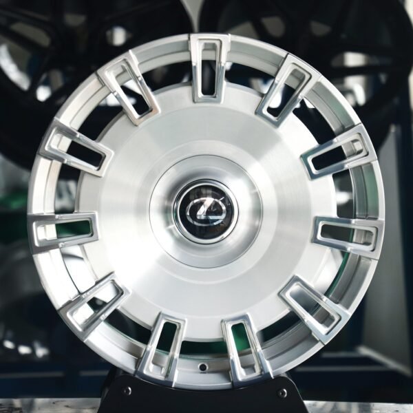 Lexus IS wheels – Brushed Silver Slotted Dish, front view