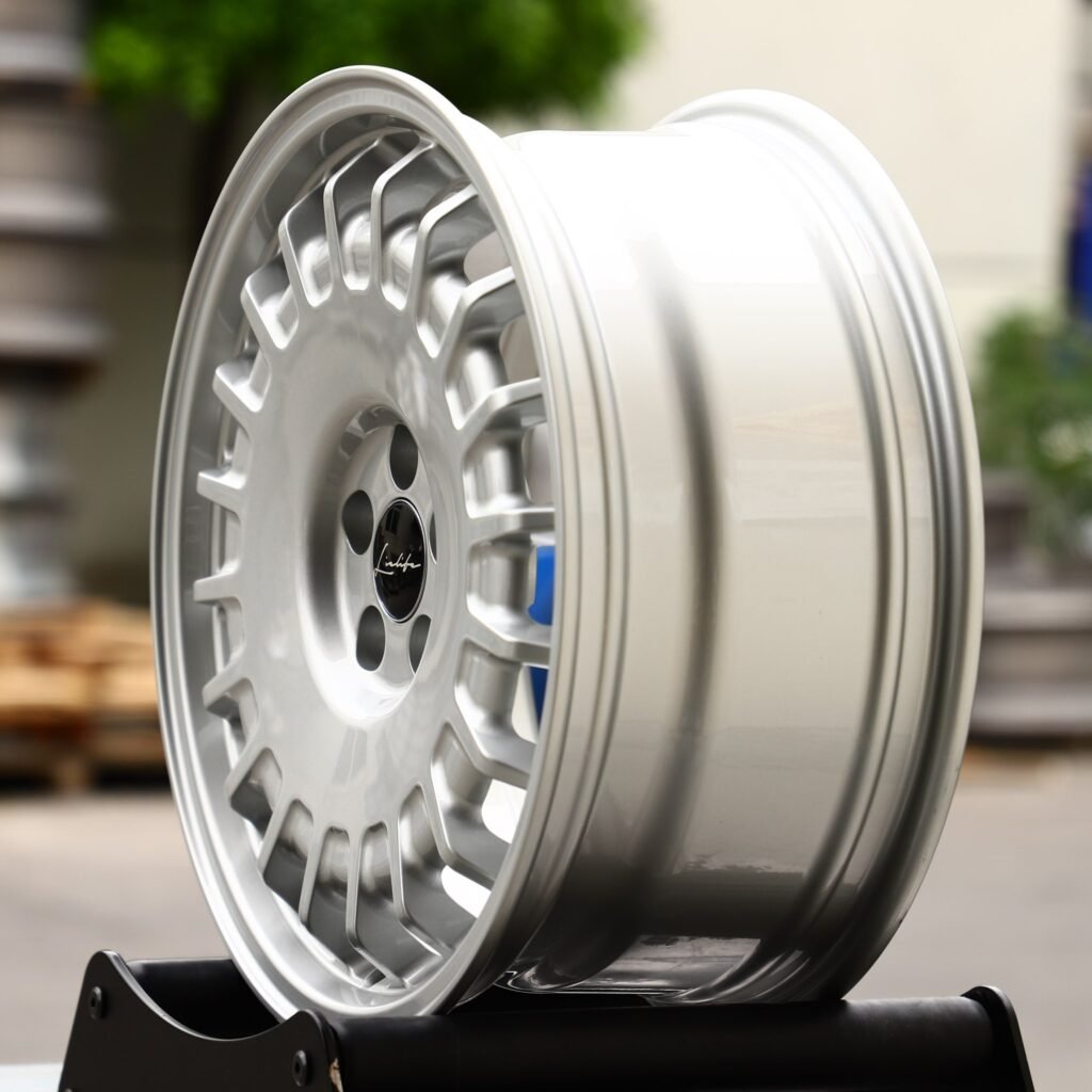 5x130 wheels – Bright Silver Full-Face, side view