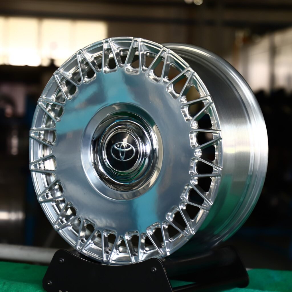 Toyota Supra wheels – Bright Silver Full-Face, angled view