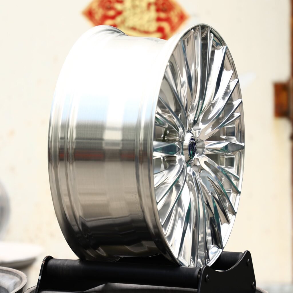 5x112 wheels – Bright Silver Multi-Spoke (Ram OEM-Style), side view