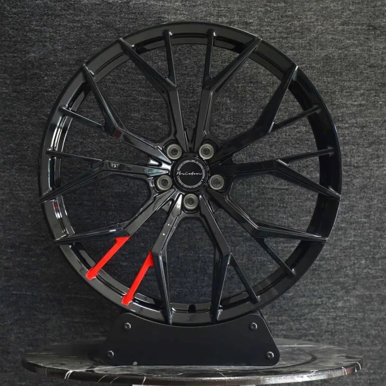 Porsche 911 wheels – Brixton Gloss Black 10 Y-Spoke, front view