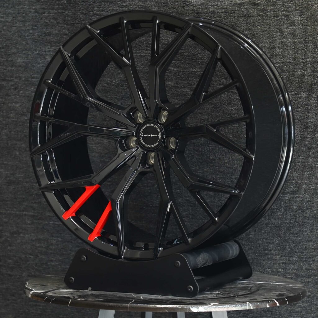 Lamborghini Urus wheels – Brixton Gloss Black 10 Y-Spoke, angled view
