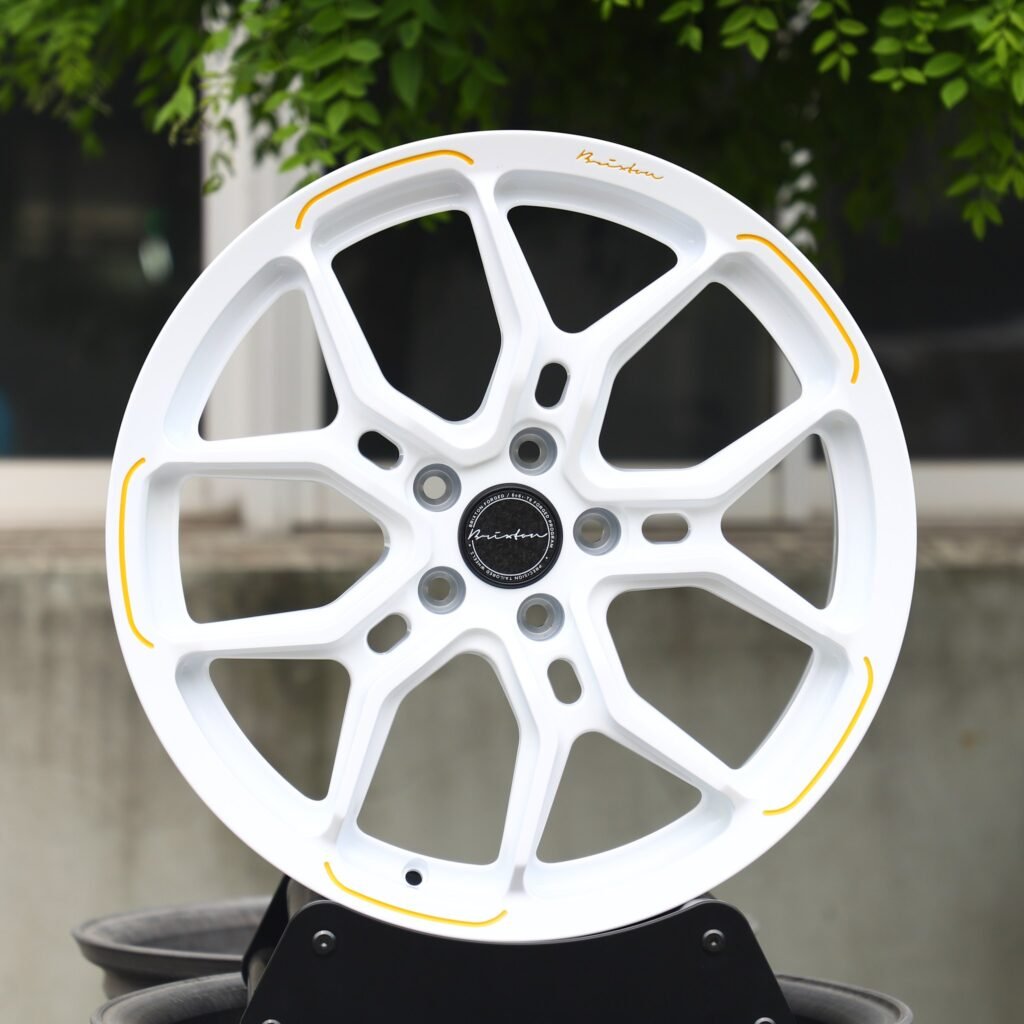 Porsche 911 wheels – Brixton Gloss White 5 Y-Spoke, front view