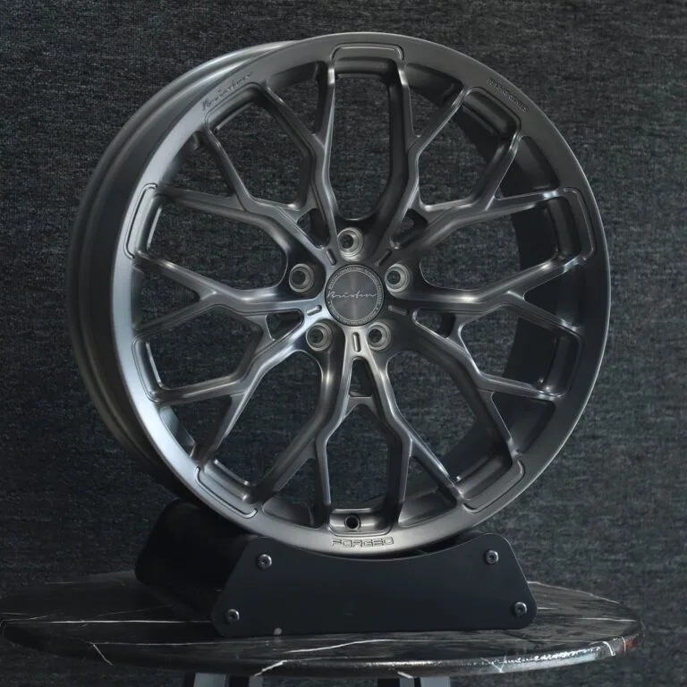 Porsche 911 wheels – Brixton Gunmetal 10 Y-Spoke, front view