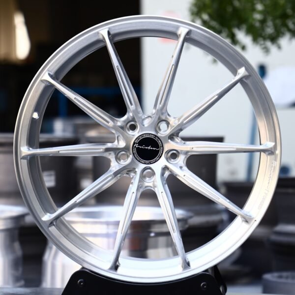 Porsche 911 wheels – Brixton Matte Silver 10-Spoke, front view