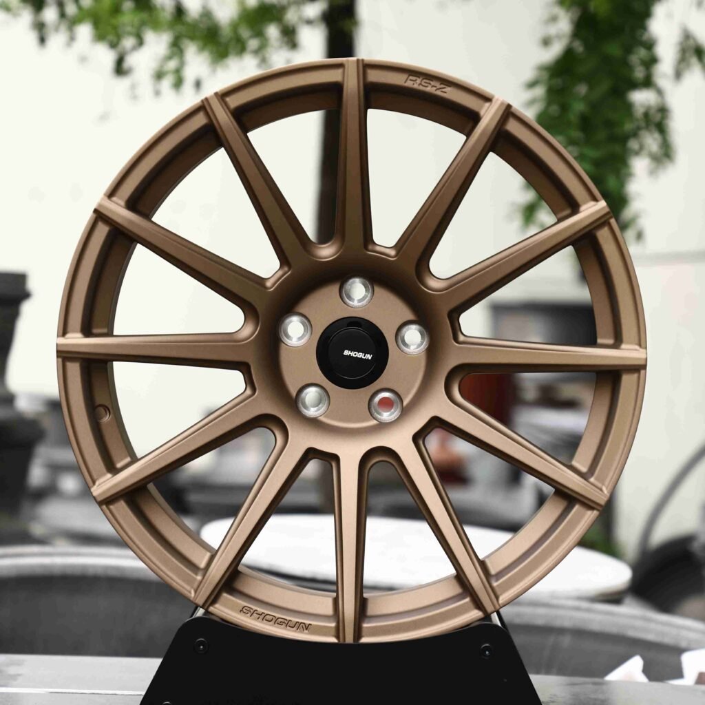Tesla Model 3 wheels – Bronze 12-Spoke, front view