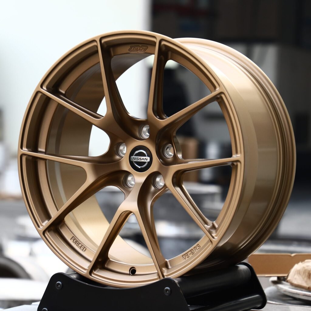 Nissan 370Z wheels – Bronze 5 Y-Spoke, angled view