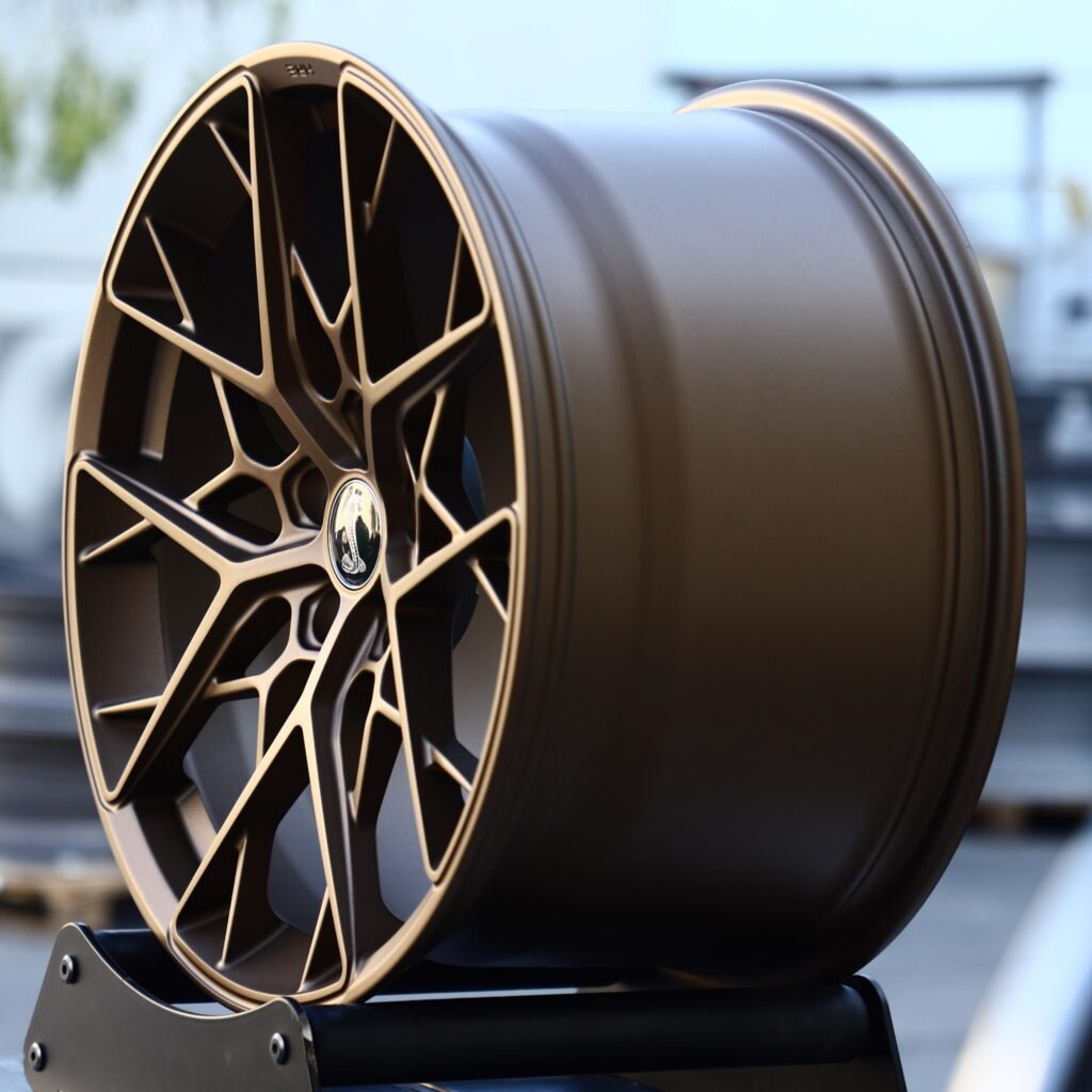 5x114.3 wheels – Bronze Cross-Spoke (Shelby-Style), side view
