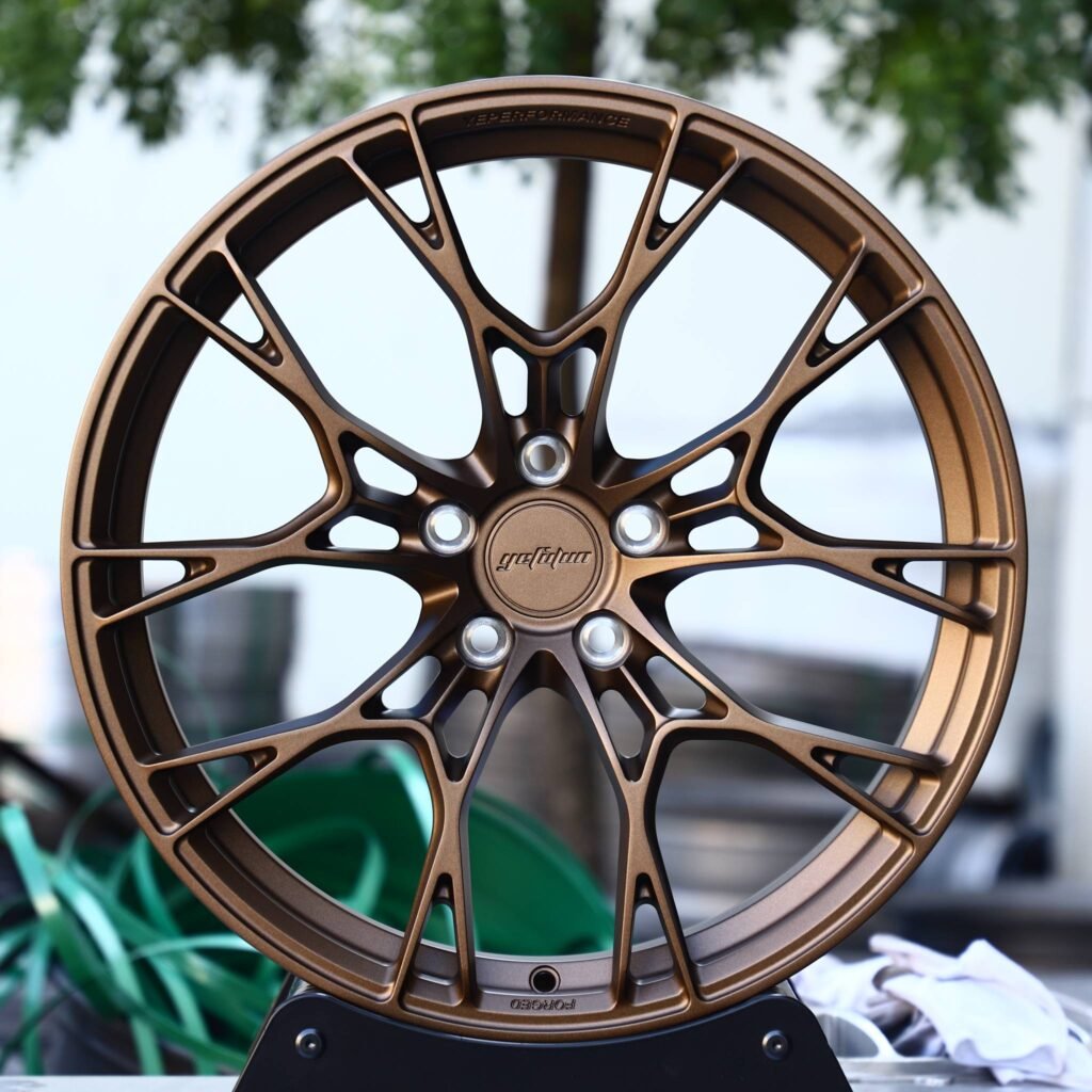 Ferrari 488 wheels – Bronze Cross-Spoke, front view