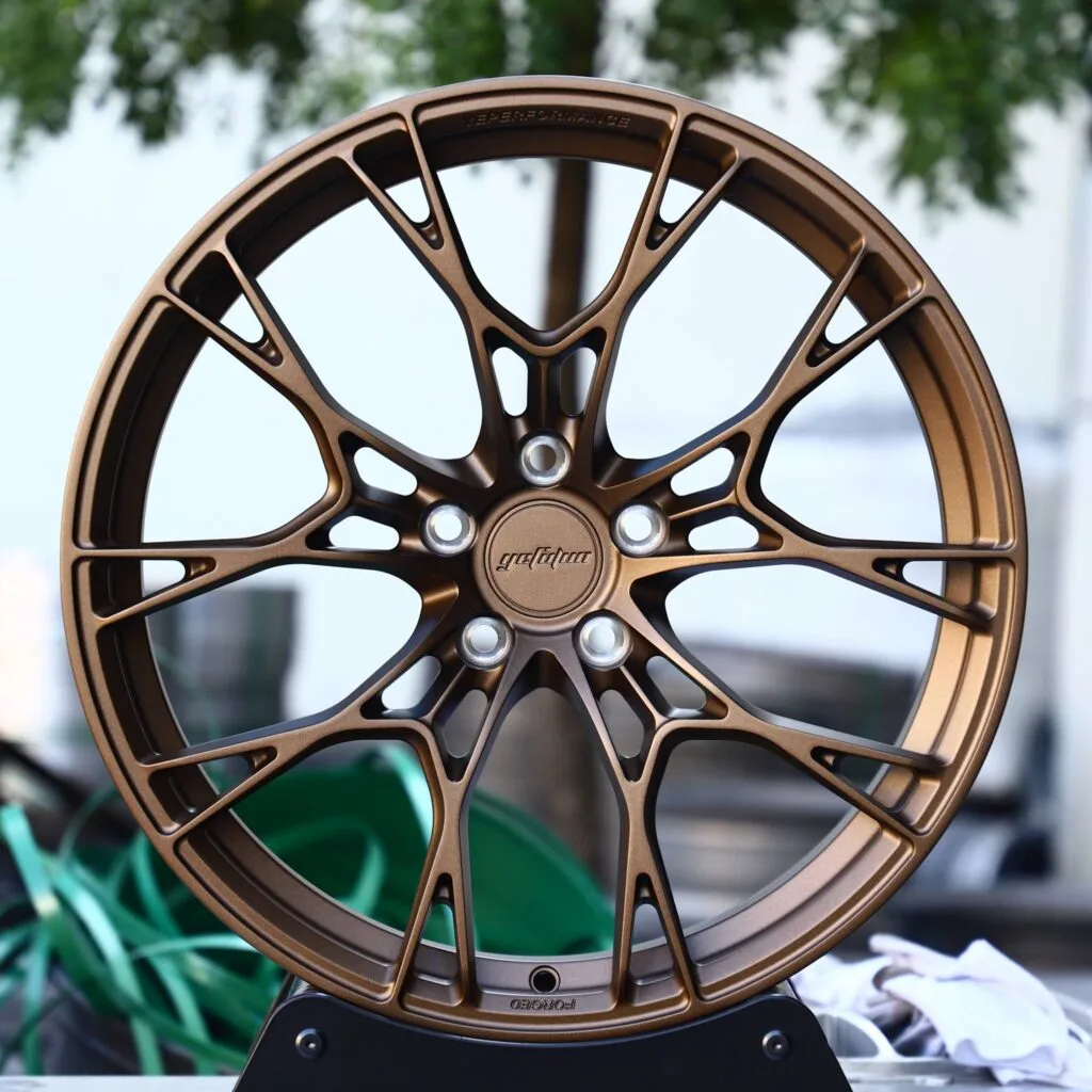 Ferrari 488 wheels – Bronze Cross-Spoke, front view