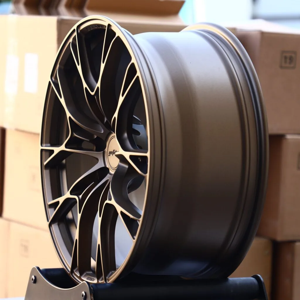 5x114.3 wheels – Bronze Cross-Spoke, side view