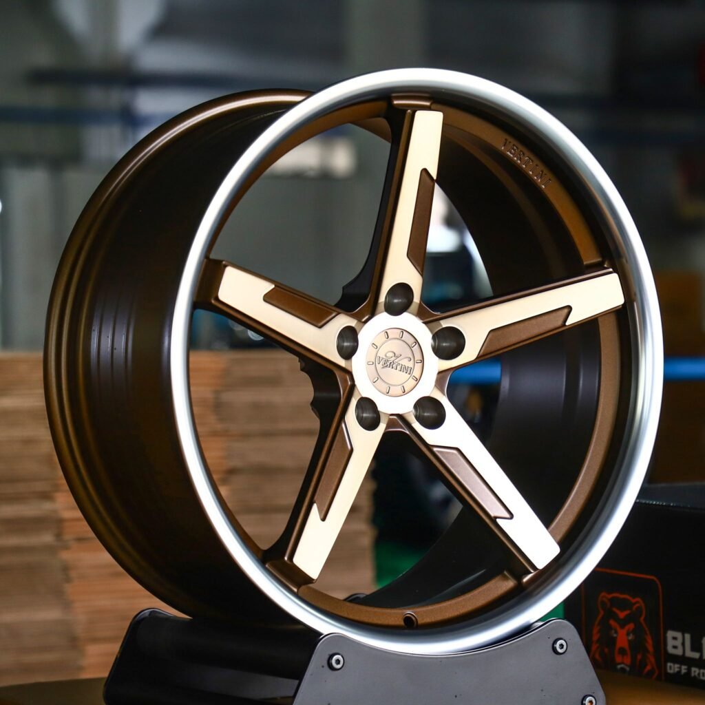 BMW M3 wheels – Bronze Deep Lip Machined Face, angled view