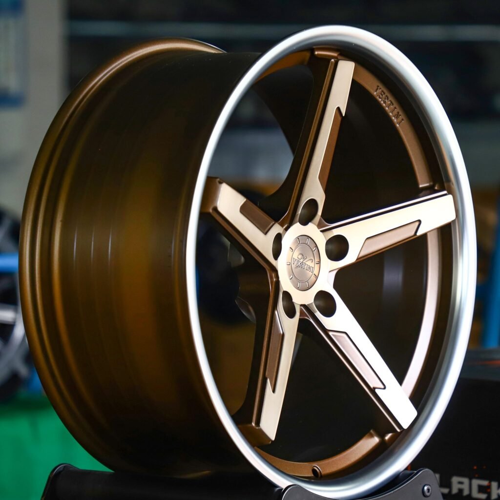 5x130 wheels – Bronze Deep Lip Machined Face, side view