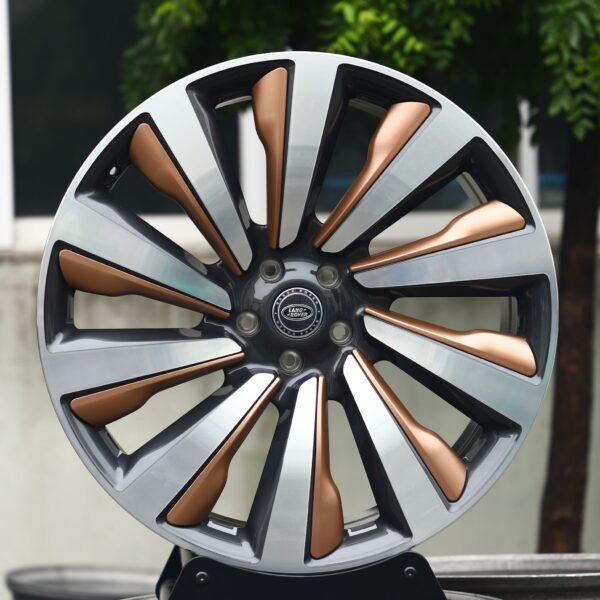 Land Rover Range Rover wheels – Copper / Silver Directional Milled, front view